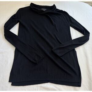 Trouve Mock Neck Sweater Black Preppy Old Money Base Layer Capsule Classy Size S